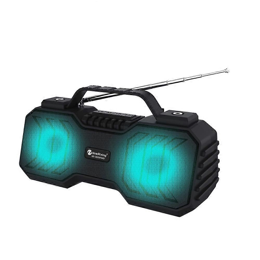 NewRixing NR-2029FMD TWS LED Flashlight Bluetooth Speaker, Support TF Card / FM / 3.5mm AUX / U Disk / Hands-free Calling