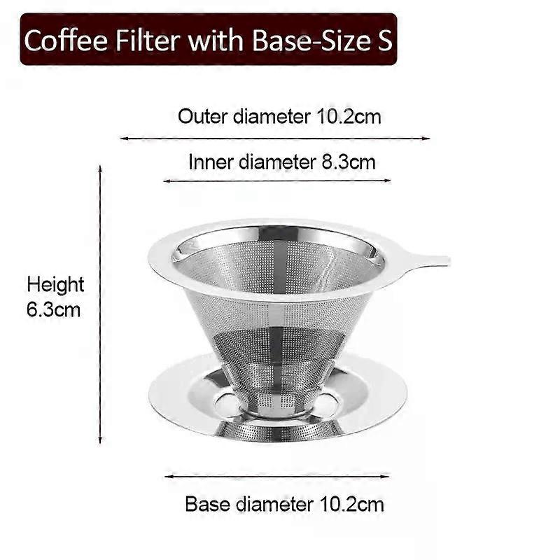 New Reusable Coffee Filter Double Layer 304 Stainless Steel Coffee Filter Holder Pour Over Coffees Drip Mesh Coffee Tea Filter