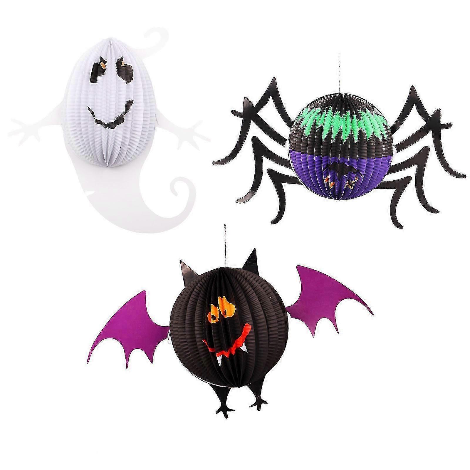 Halloween Ghost Paper Lanterns 3d Folding Honeycomb Lanterns Decorations  bd