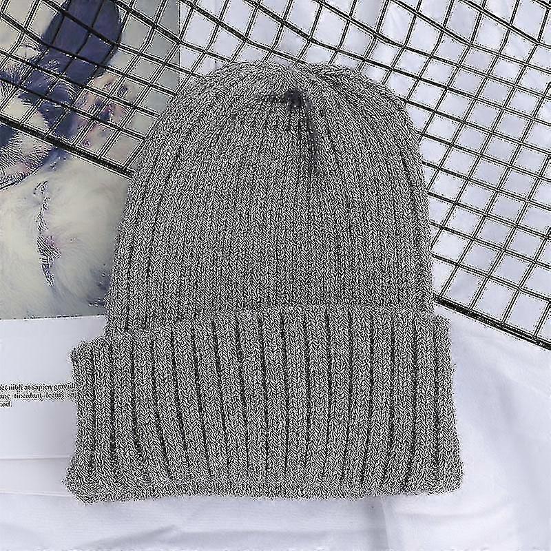 Casual Winter Warm, Solid Wool Knit Beanie Cap
