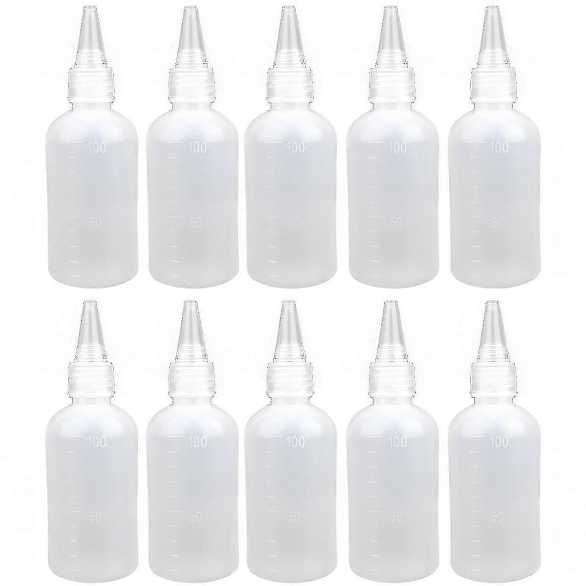 10 Pcs Plastic Squeeze Bottles,100ml Small Squeeze Condiment Bottles, Dispensing Bottles,plastic Squeezable Liquid Dropper Bottles Travel Empty Bottle