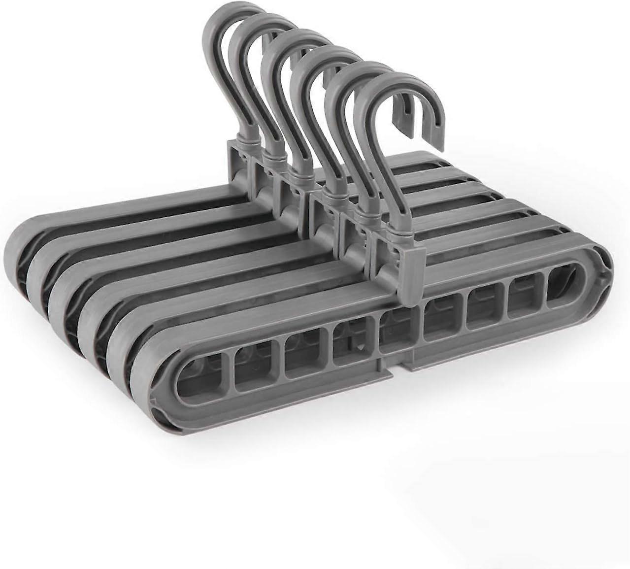 Clothes hanger storage rack 6 pieces, 360 rotating hooks for wardrobe