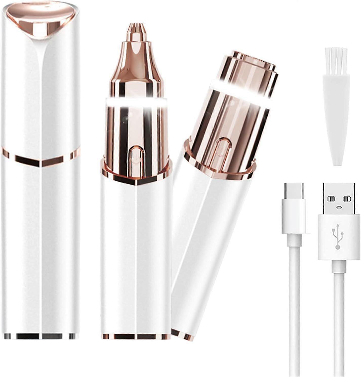 Eyebrow Trimmer - Face Shaver Device 2 in 1  (white)