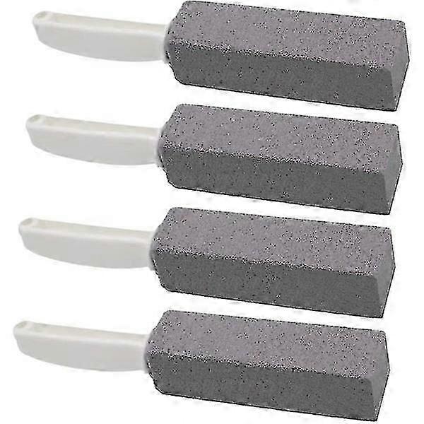 Pumice stone for toilet cleaning, pumice stone toilet brush with handle 4-pack black