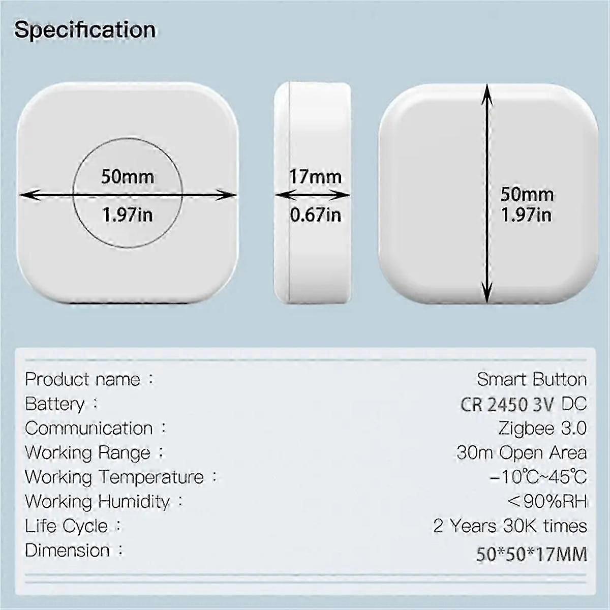 Tuya Zigbee Button Smart Scene Switch Intelligent Linkage Wireless Switch Automation Work with Smar