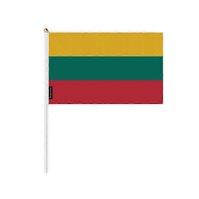 Mini Flag of Lithuania – 14 x 21 cm – Handheld – Polyester – 1 piece