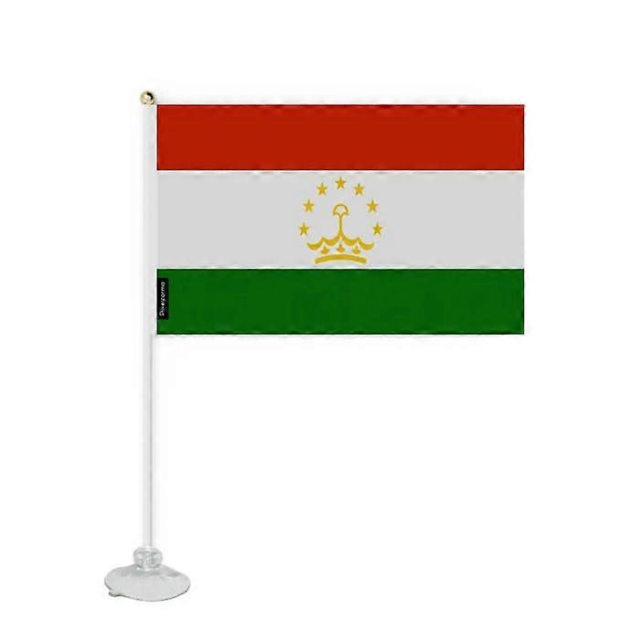 Flag - Tajikistan - Mini Suction Flag - 20 x 30 cm - Polyester - Double-Sided Print