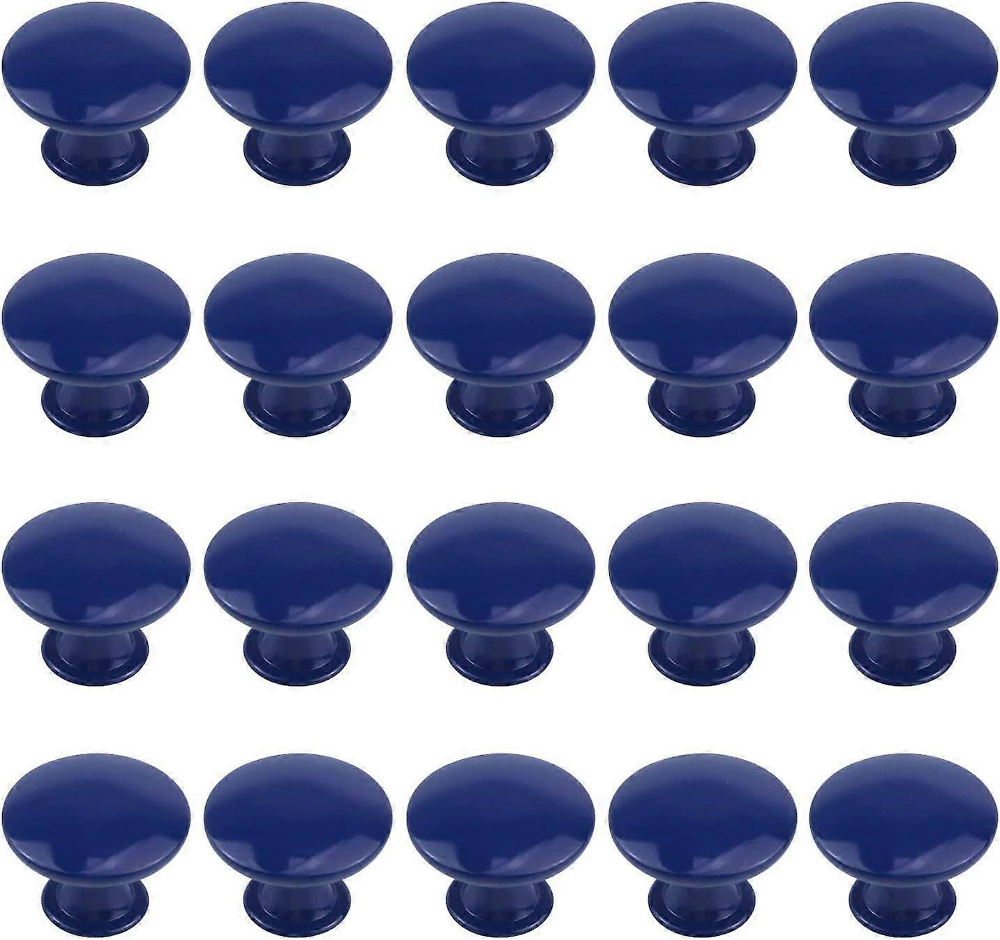 2025 Latest Model  20Pack 30mm Navy Blue Round Cabinet Knobs Kitchen Cabinet Knobs Dresser Knobs