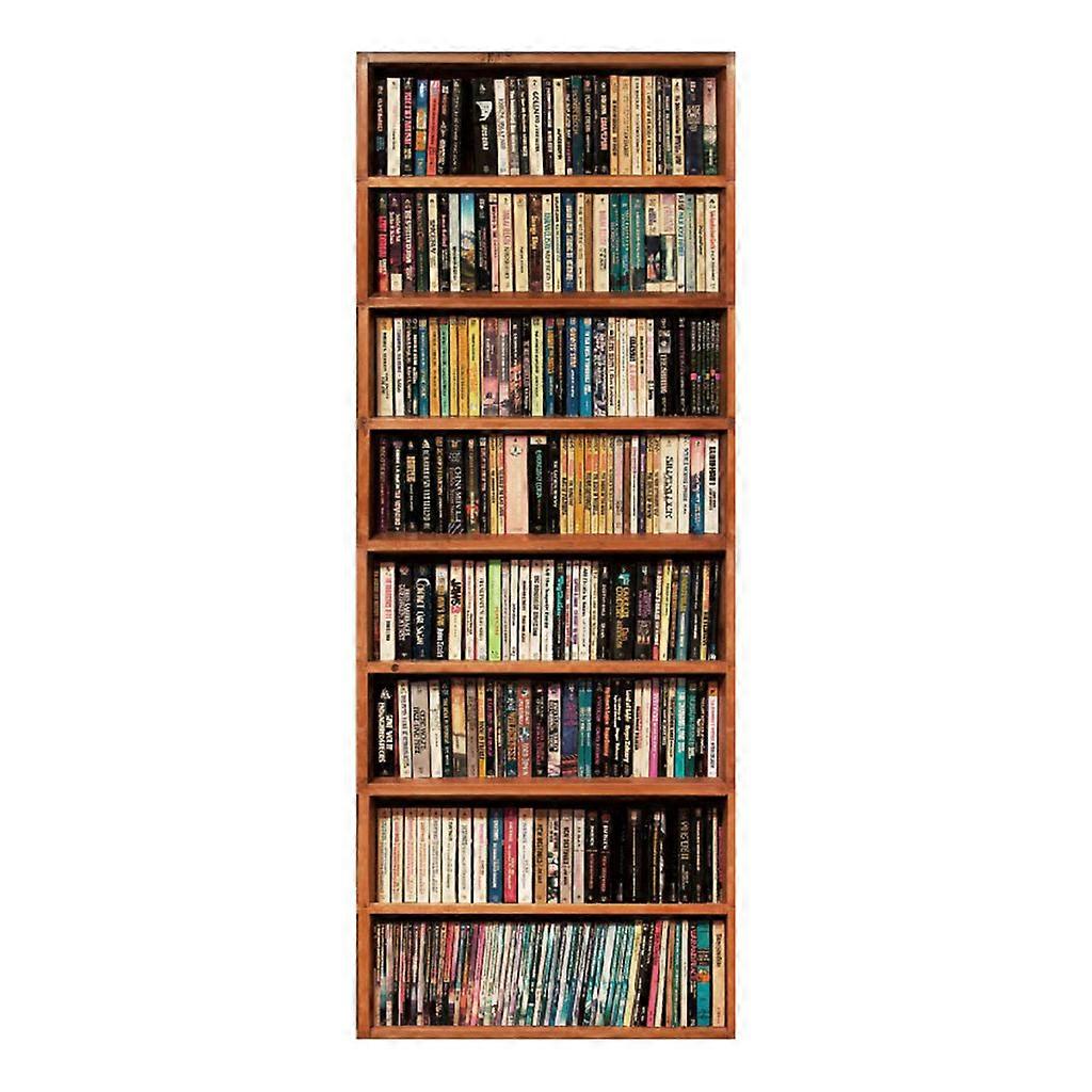for Creative 3D Door Sticker Bookshelf Bookcase Wallpaper Self Adhesive Wall Mur