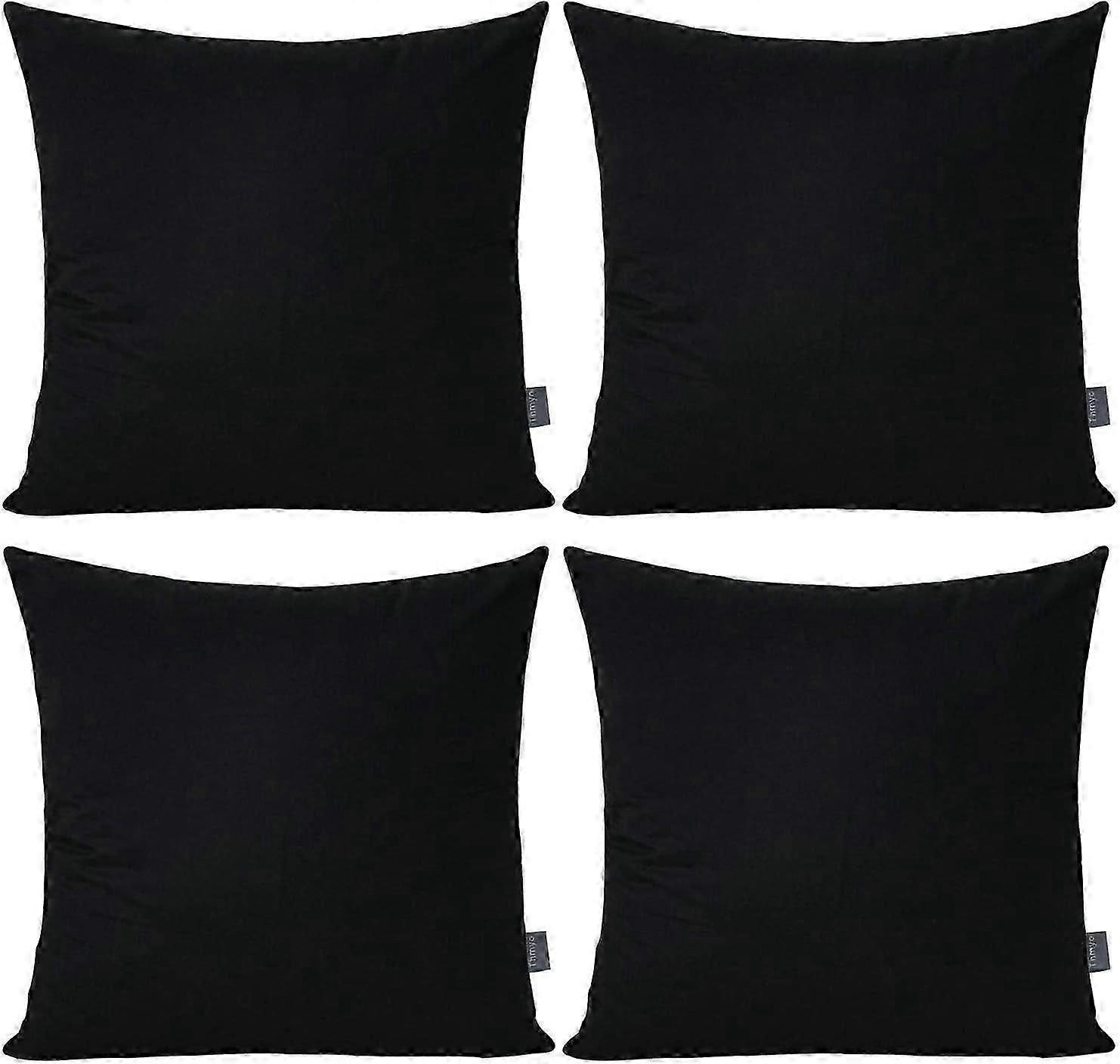 4-Pack Cotton Comfortable Solid Decorative Throw Pillow Case Square Cushion Cover Pillowca