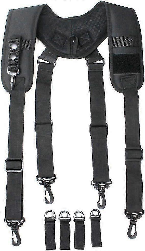 Tactical Suspenders Duty Belt Harness - Padded Adjustable Tool Belt Suspenders