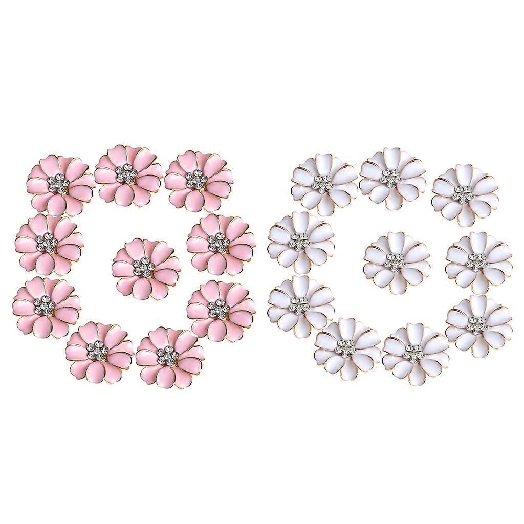 20 Pcs Rhinestone Buttons Flatback DIY Accessory Clothing Button