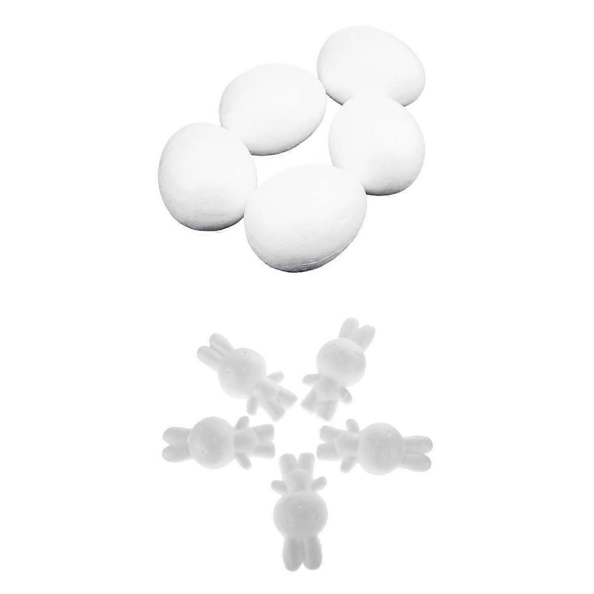 15x Large Foam Eggs Rabbits Blank Polystyrene Easter Decorations Ornaments
