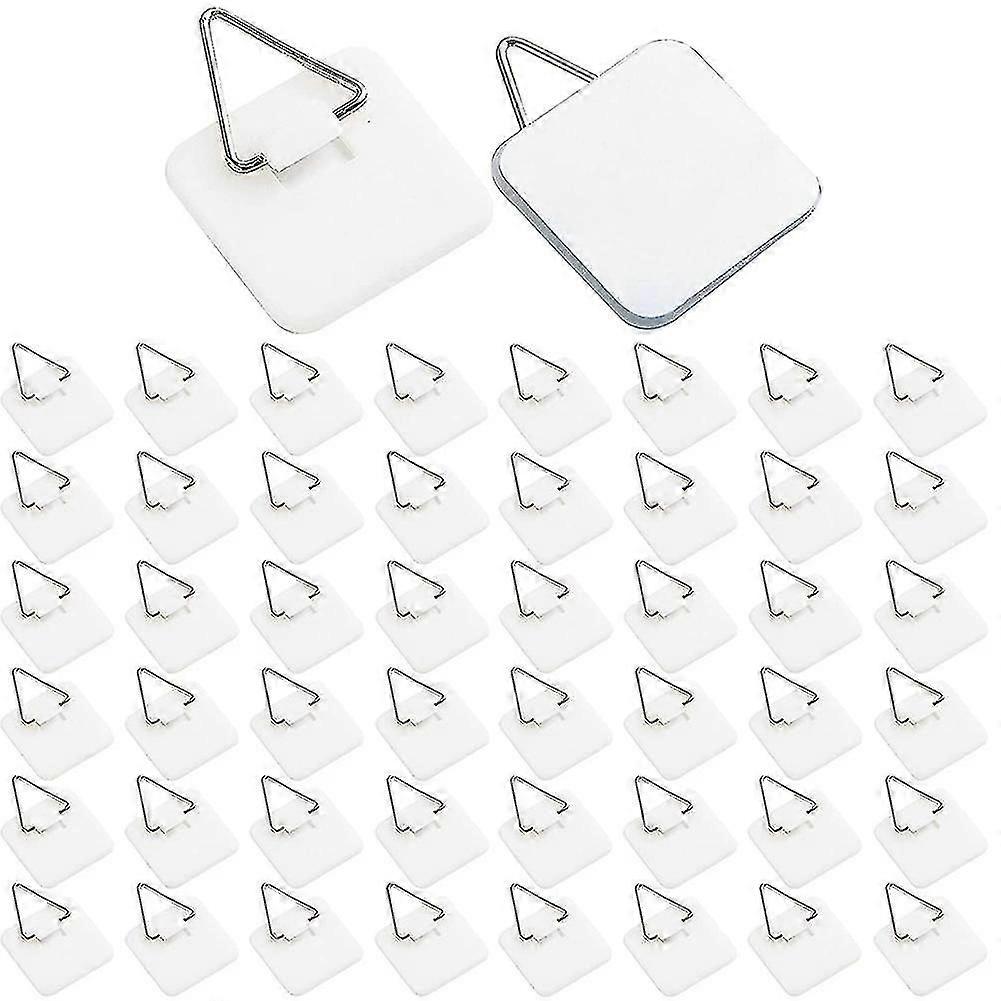 50pcs Plate Hangers For The Wall Plate Holder Hooks For Decorative Plates 1.3 Inch Invisible Adhesi