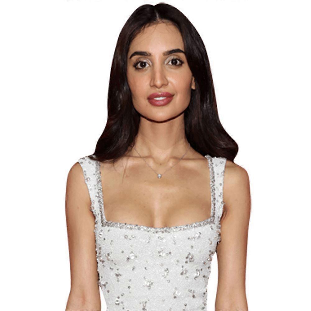 Priya Jain (weißes Kleid) Halbkörper Buddy Ausschnitt