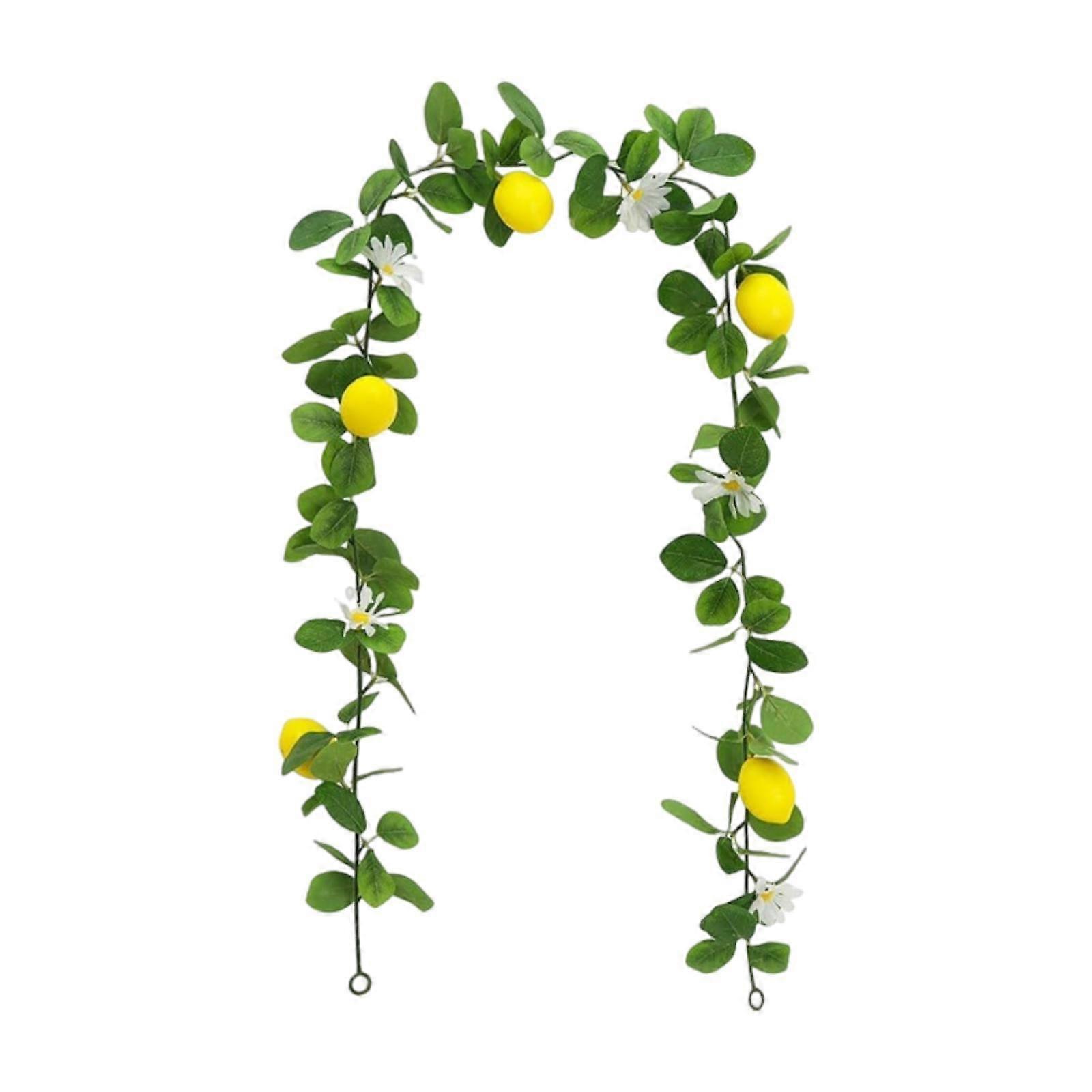 Guirlanda de limão artificial com flores Dia dos Namorados 170cm Presente Videira Verde