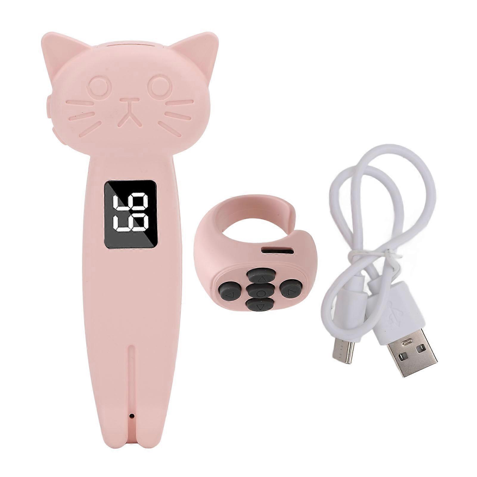 Pink Bluetooth Page Turner: Fast Charging, Silent Scrolling Ring for Phones & Tablets