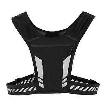 Colete refletor para corrida com bolso, unissex, ideal para segurança em ciclismo e caminhadas noturnas.