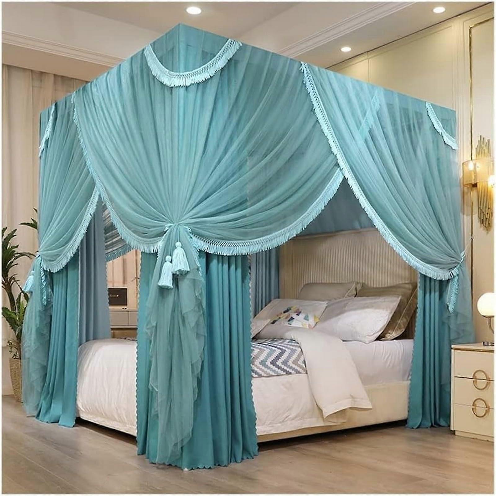 Day blanket, mosquito net, mosquito bed, blackout curtain, 4pole, decorative bed canopy for bedroom (1, 180 x 220 x 210 cm) 1 180220210cm