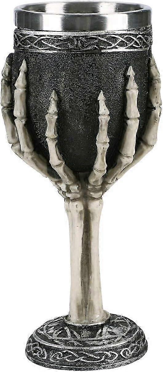 Skeleton Hand Goblet, Resin Wine Goblet, Stainless Steel Skull Beer Cup, Unique Drinking Vessel for Various Occasions