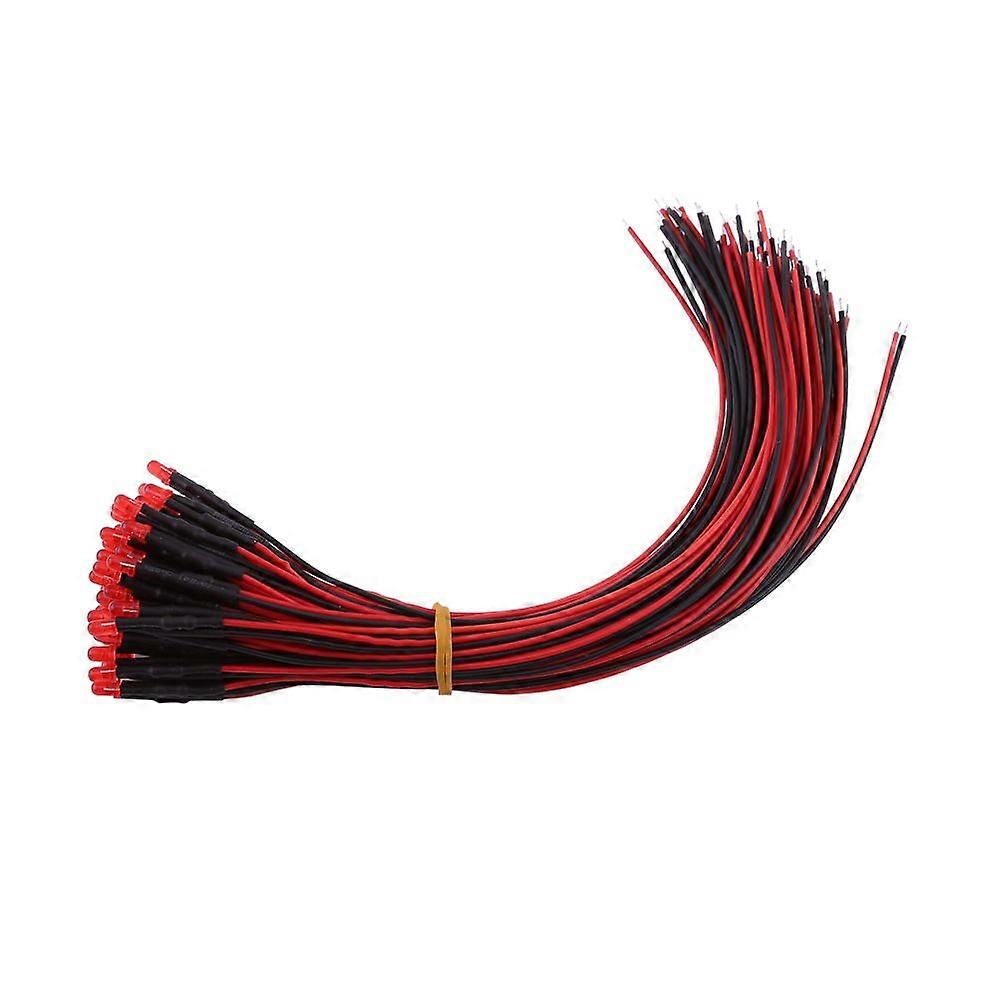 高品質12V LED発光ダイオードケーブル長20cm 50個/パック(3mm