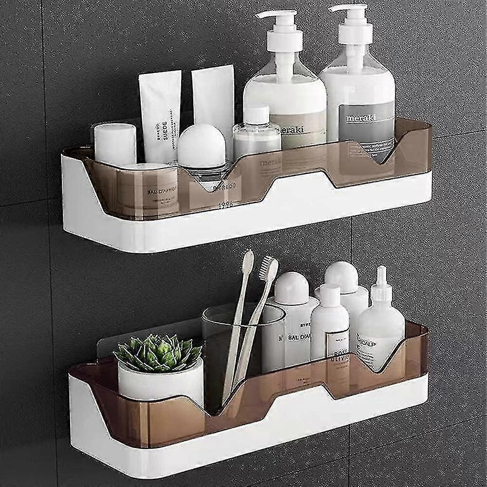 2-Pack Wall Mounted Shower Caddy with Adhesive Shelves - Bathroom & Kitchen Organizer