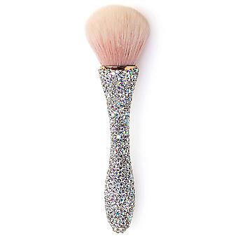 Veeki Best Bling Bling large mineral foundation brush with rhinestones,Suitable for large-area powder foundation bronze blush, diamond encrusted makeu
