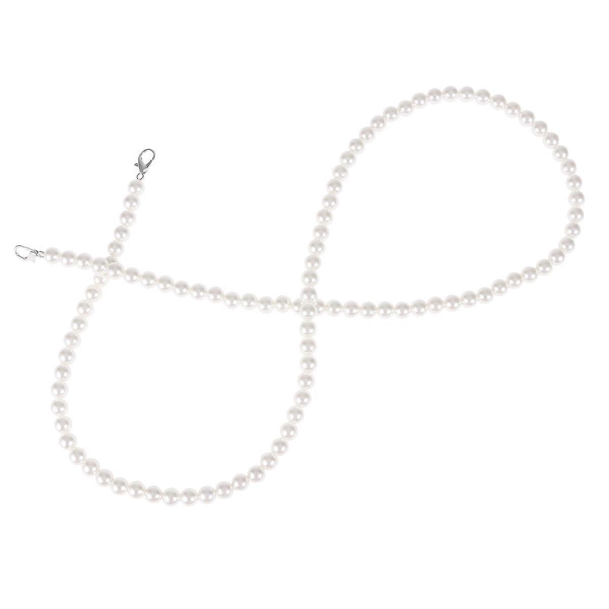 Detachable Pearl Strap with Silver Accents, Versatile for Multiple Bag Styles