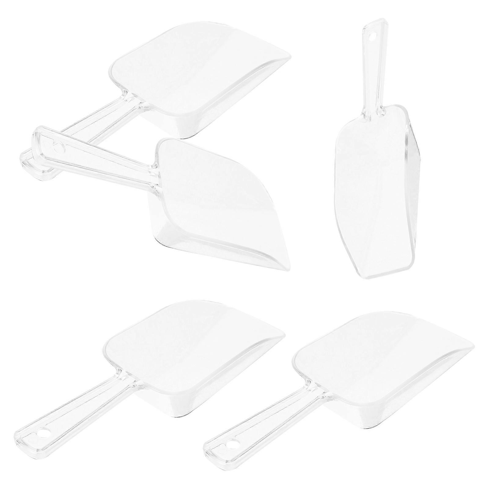 5pcs Mini Clear Plastic Ice Scoops Lightweight Dessert Scoopers for Weddings Protein Powder Serving