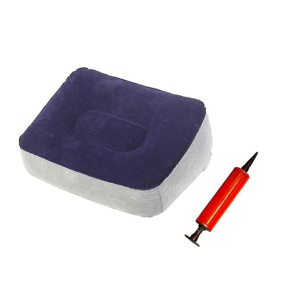Inflatable PVC Foot Rest Pillow with Pump – Compact Travel Footstool for Airplane, Car, Office, Camping – Lightweight and Easy to Inflate and Store