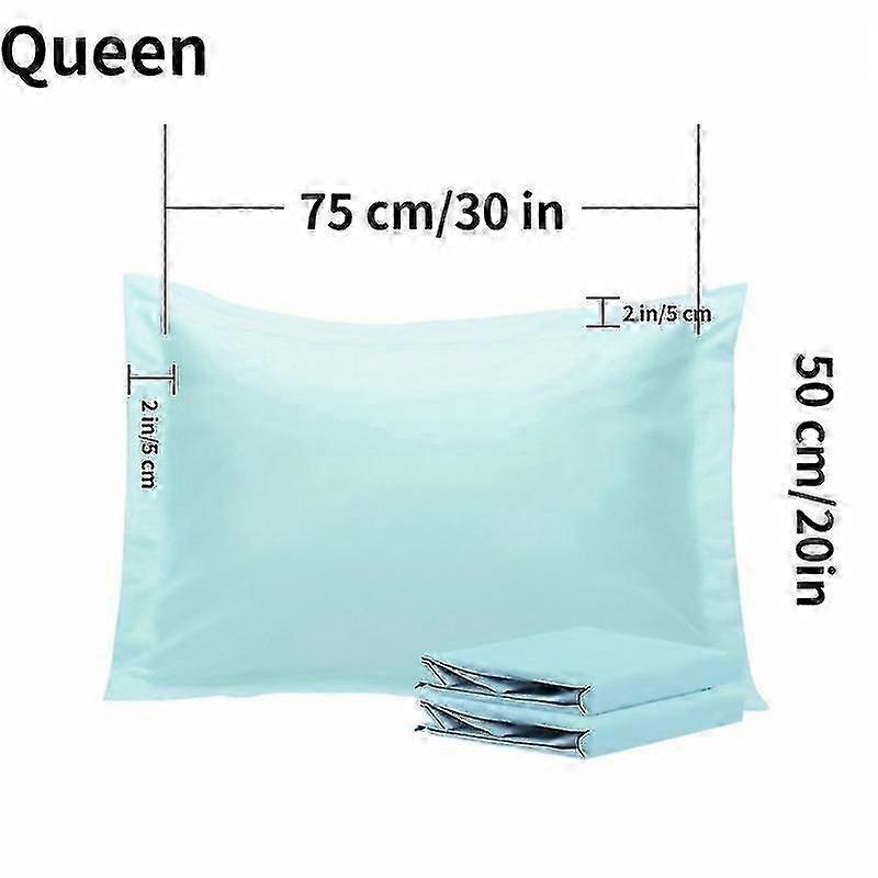 2 stuks zachte microvezel kussenslopen, kleurrijk en gezellig, envelopsluiting, lichtblauw 50x75cm