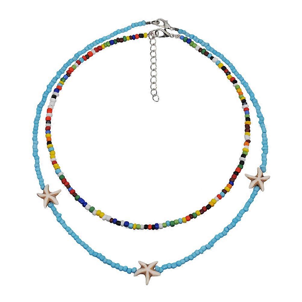 Women's Necklace Shape Resin Double Layer Party Wear 46X5CM Adjustable Chain 1Set