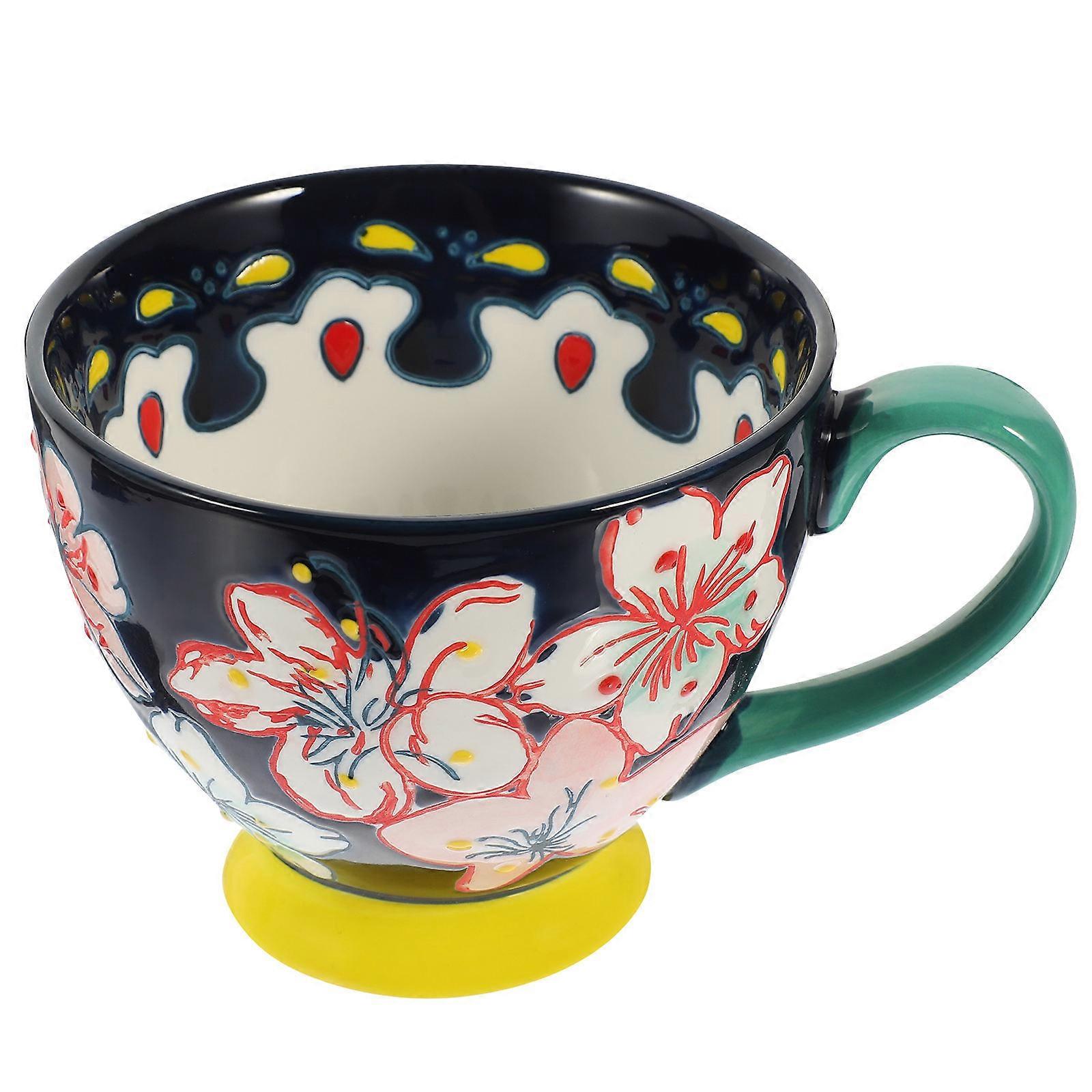 Classical Style Ceramic Tea Mug Ideal For Dining And Drinking 430ml 1Pcs