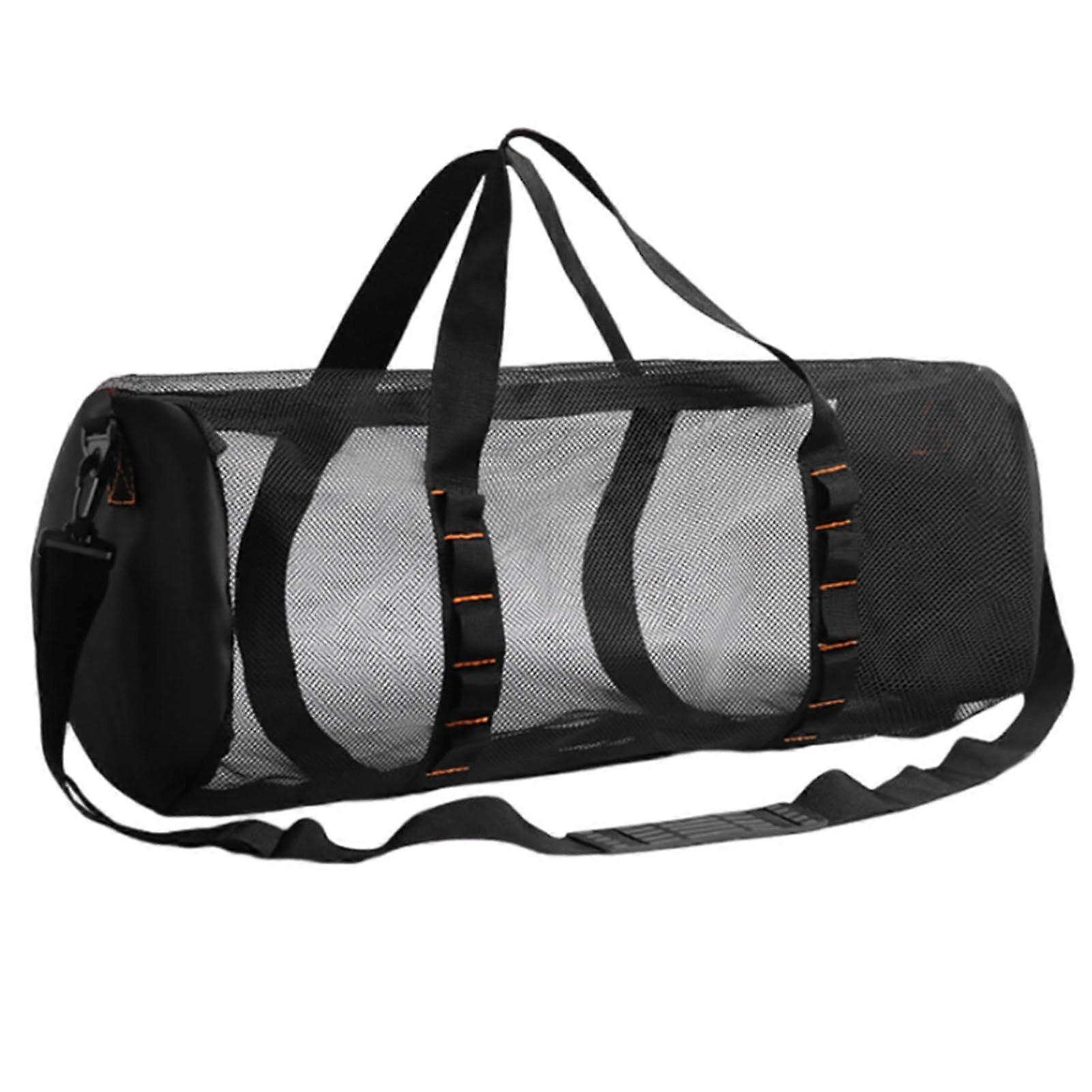 Large Meshes Duffels Bag For Scuba Diving And Snorkeling Equipment Zippered Mesh Duffel Bag With Handle Black