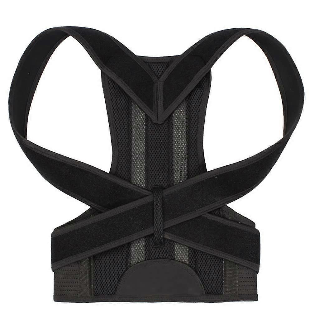 Posture Correction Back Support Adjustable Clavicle Trainer for Slouching and Hunching - Black, Size Large