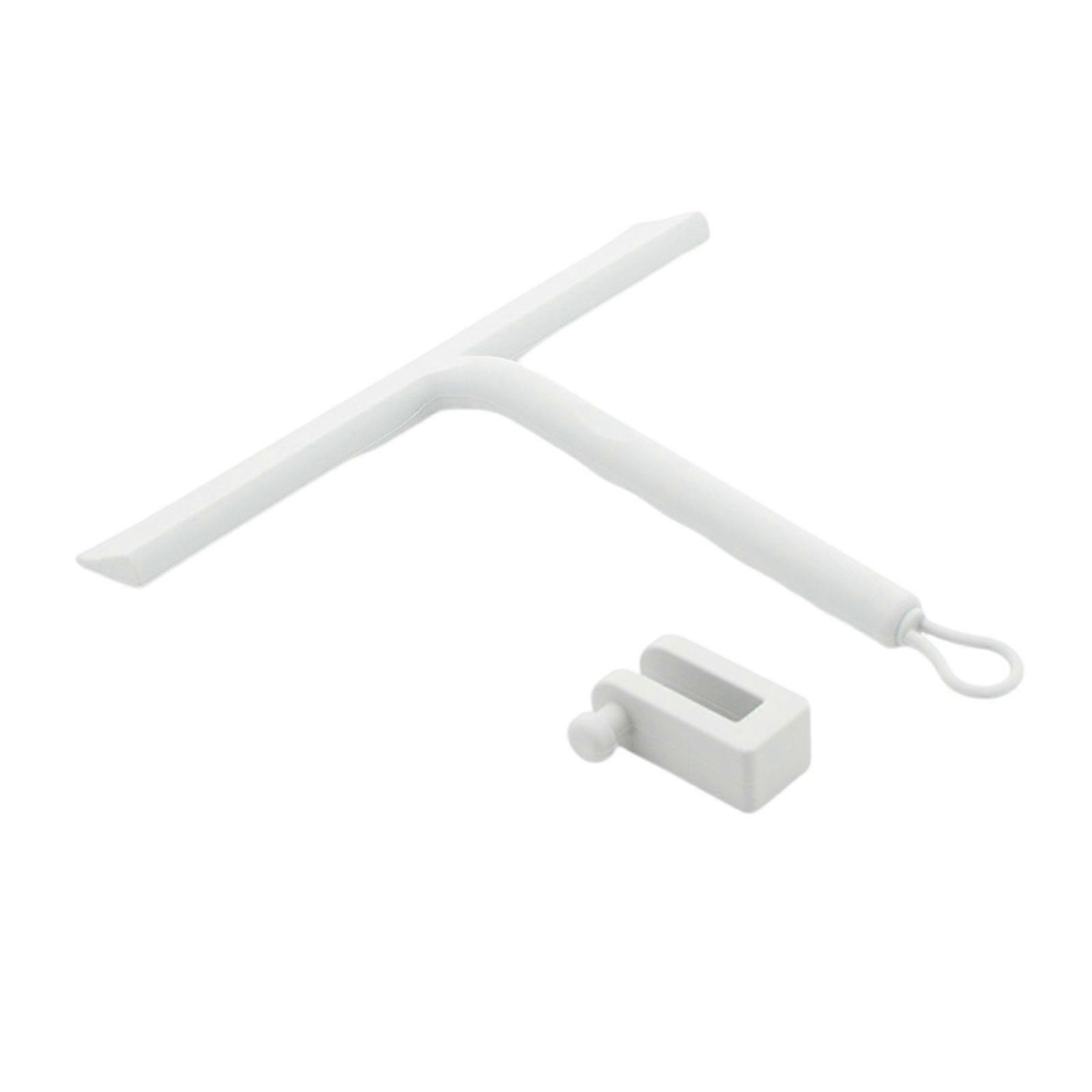 MultiSurface Silicone Squeegee Featuring Hanging Cord Compactly Design For Bathroom Shower Window Mirror Tile Cleaning  White