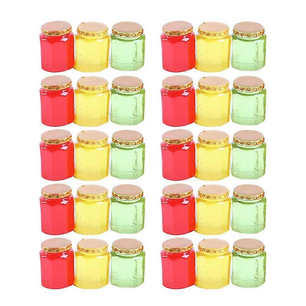 30pcs Mini Resin Honey Jar Models Simulation Decors Doll House Candy Can Ornaments