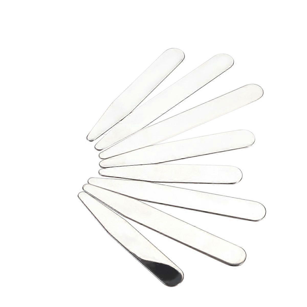 8pcs Metal Collar Stays in a Clear Plastic Box with 4 Sizes (55.9mm+63.5mm+69.9mm+76.2mm/2.2 - 3 Inches for each one)