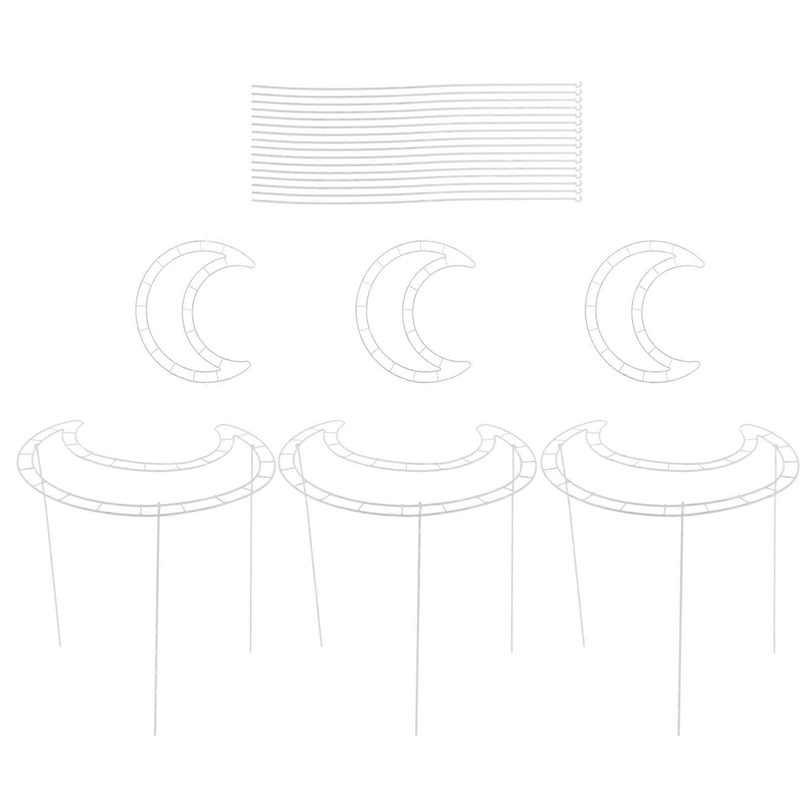 Moon Shaped Wreath Frame Set 6 Plastic Rings for DIY Flower Arrangements, Wedding Decor, Holiday Party Crafts, and Unique Bouquet Design