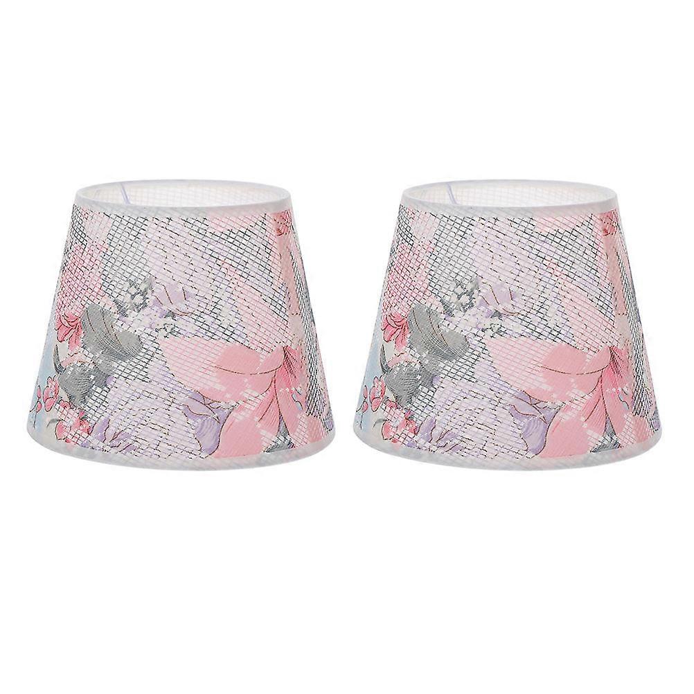 Lampshade Replacement Square Cloth Cover of Lamp for Living Room 2Pcs