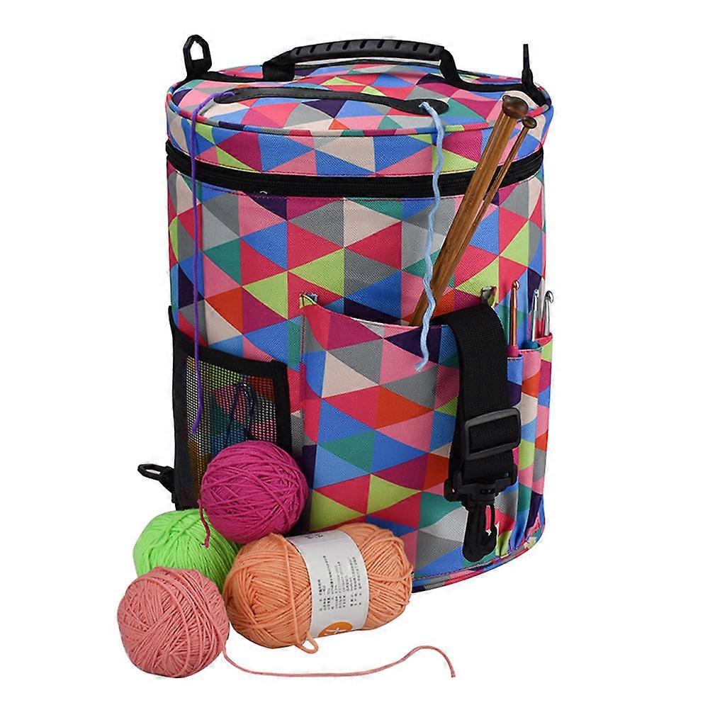 Knitting Bag For Yarn Storage Round Cylinder Yarn Organization Portable Yarn Holder Everyday Use 1Set