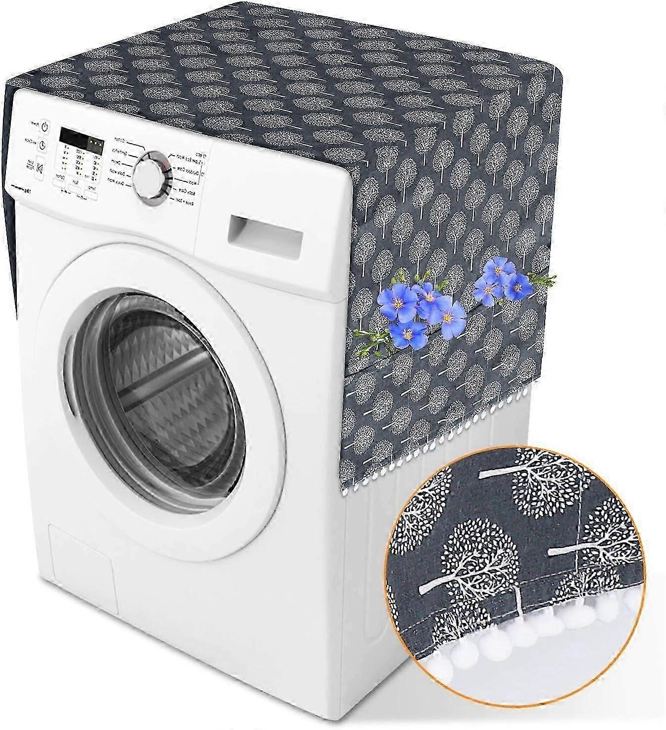 Versatile Dust Cover with Side Storage Pockets - for Single Door Refrigerator/Washing Machine