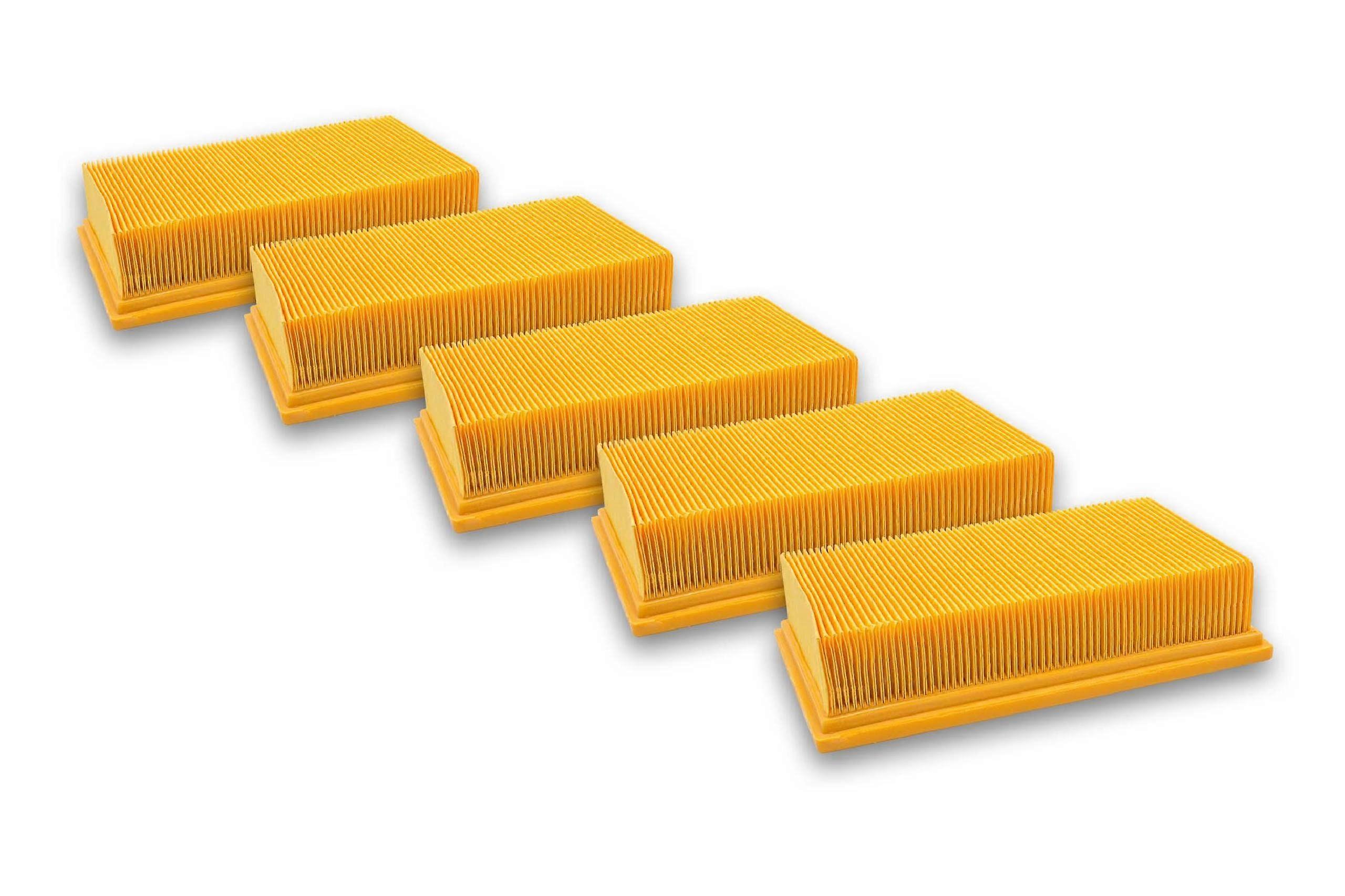 5 x Flat Pleated Filter Compatible with Bosch GAS 35 L AFC, GAS 35 L SFC, GAS 35 M AFC, GAS 55 M AFC Professional Replacement for 2 607 432 034