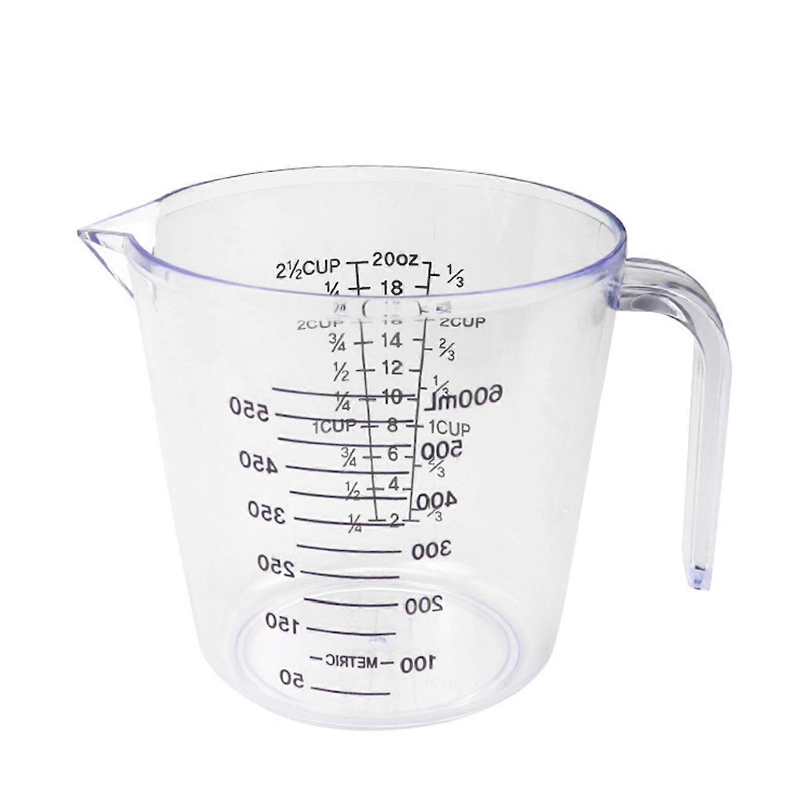 Transparent Measuring Cup with Easy Read Scale, Lightweight and Portable, Non Stick Surface for Accurate Liquid and Dry Measurements in Kitchen and