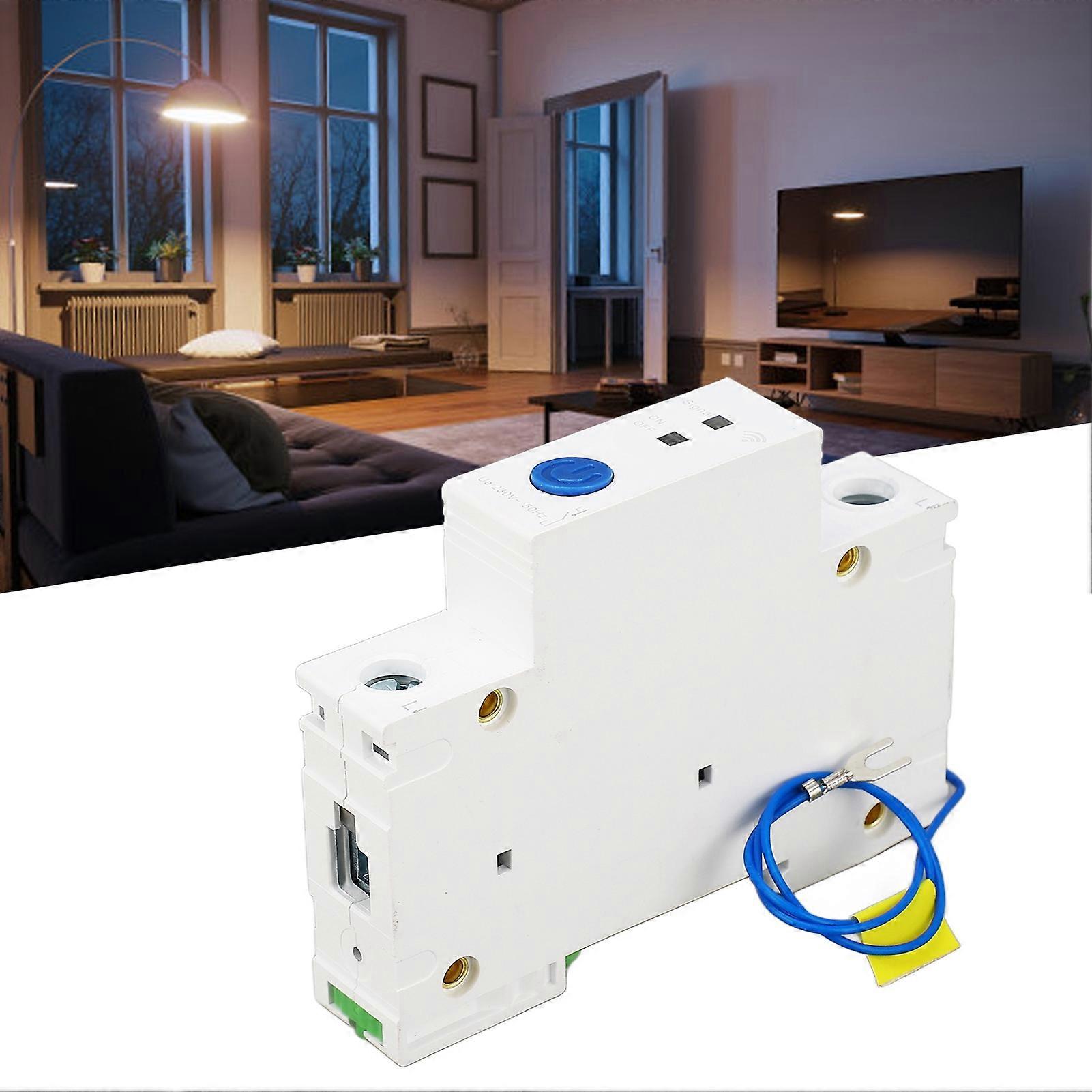 1P 230V Circuit Breaker APP Remote Control DIN Rail Pa66 Intelligent Switch 2.4GHz WIFI Circuit Breaker