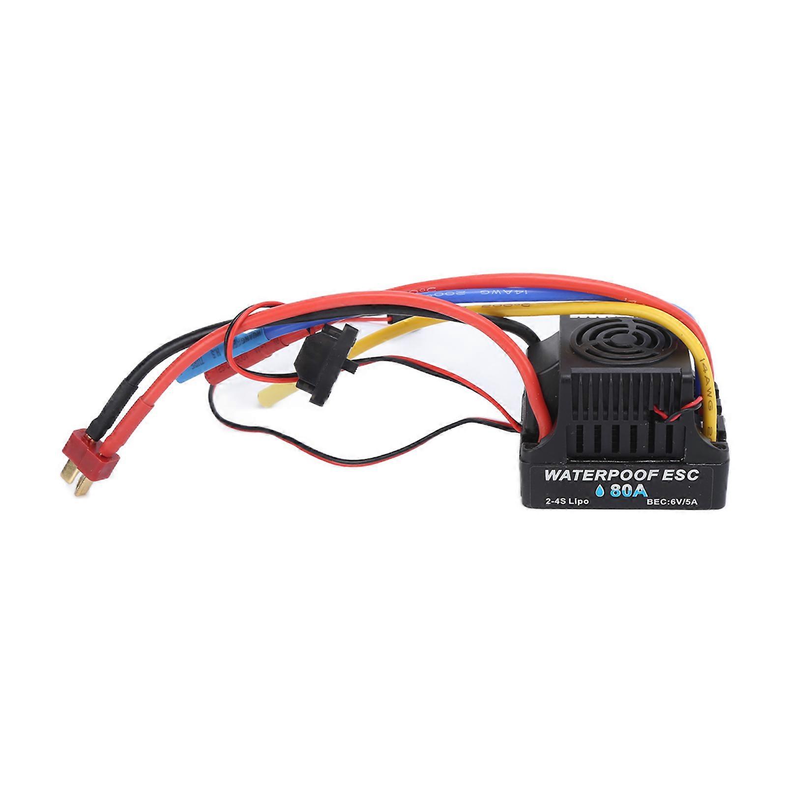 Electronic Speed Controller 80A ESC Waterproof Brushless Heat Dissipation ESC for 1/8RC Car