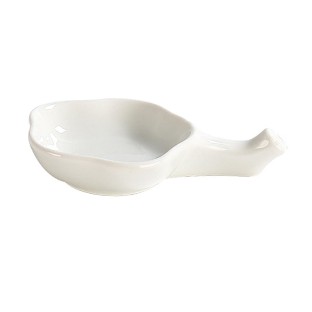 Porcelain Underplate 1 Piece Multi-Functional Sauce Dish Blossom Shape Ceramic Tableware Japanese Style White