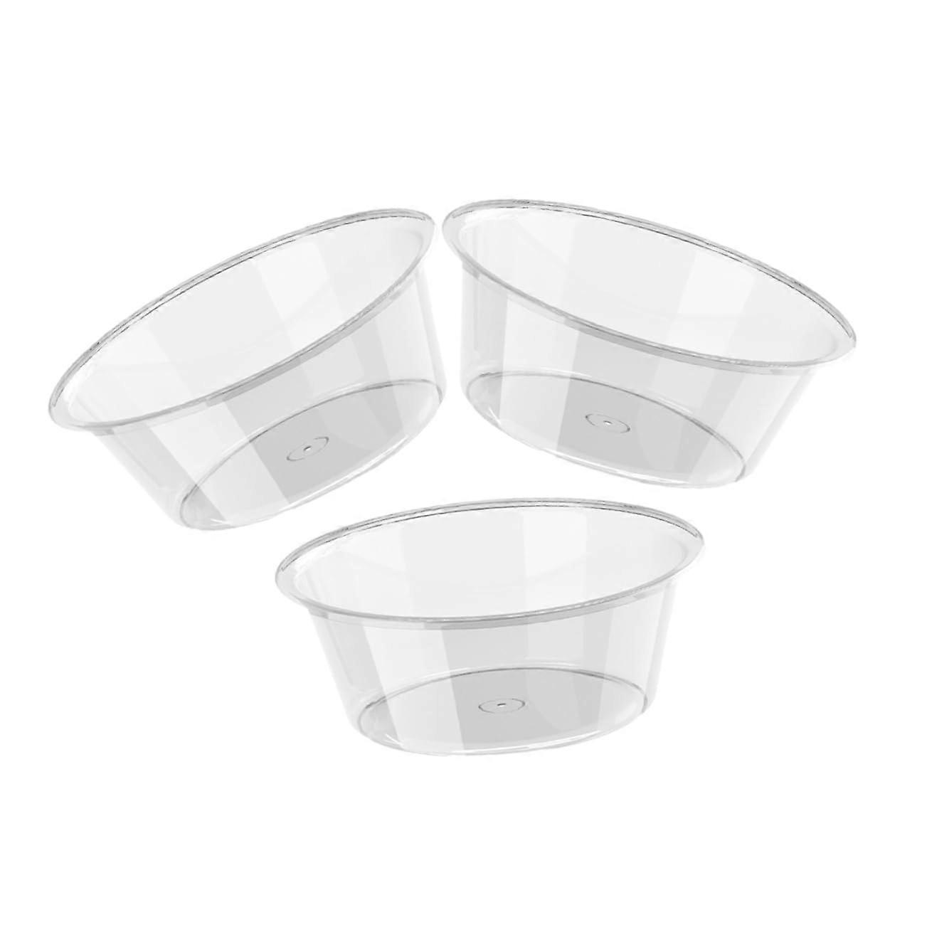 Pack of 3 Transparent Wash Basin Practical Foot Bath Area for Face Wash and Foot Soak Robust Easy to Clean Bathroom Accessory for Small Spaces