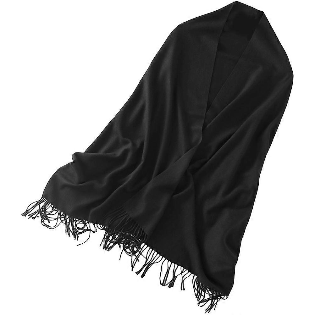 Warm Shoulder Shawl Cape Rectangular Shape Women Camping 200x70cm Black 1Set