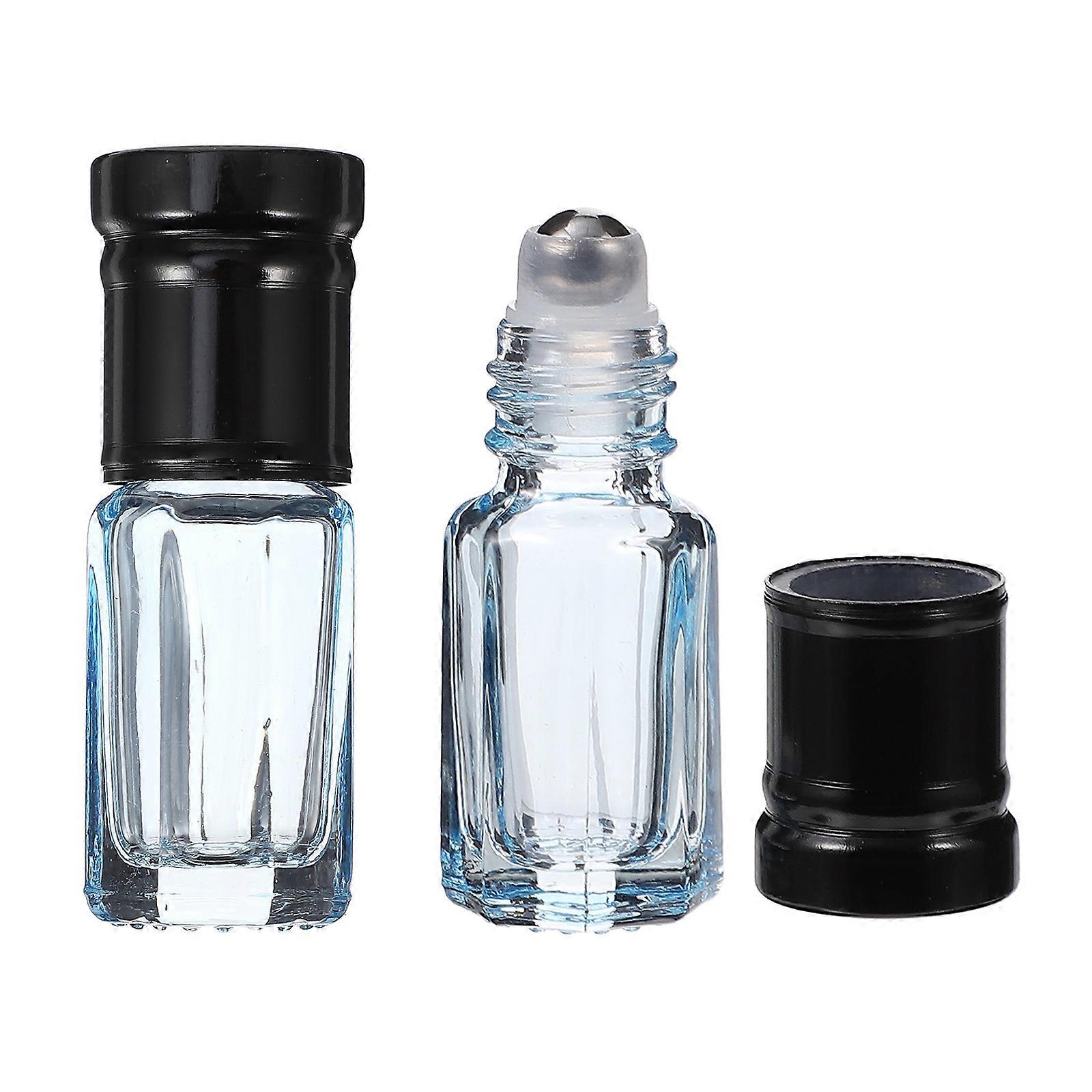 Blue Glass Roller Bottles with Stainless Steel Ball for Essential Oils Storage 8 Pieces 3ML